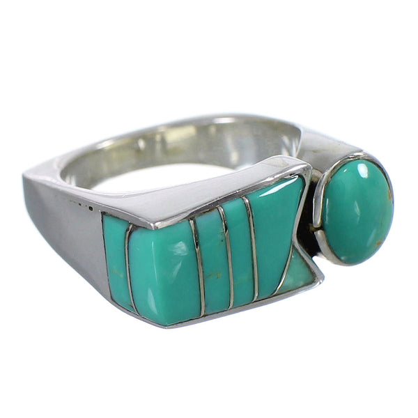 Sterling Silver Turquoise Southwest Jewelry Ring Size 7-1/4 VX61412
